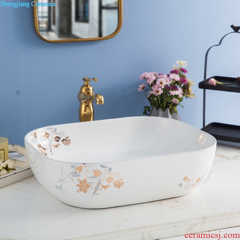 Koh larn, qi ceramic art basin mop mop pool ChiFangYuan one-piece mop pool diameter of 30 cm, lotus