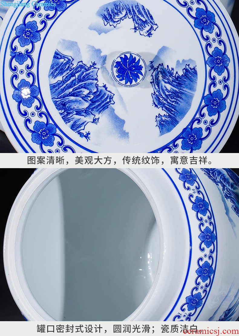 Jingdezhen ceramics antique blue-and-white bound branch lotus bottles of Chinese classical large Angle of the sitting room a few adornment furnishing articles