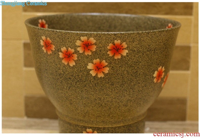 Koh larn, qi ceramic art basin mop mop pool ChiFangYuan one-piece mop pool diameter of 30 cm swirl marks