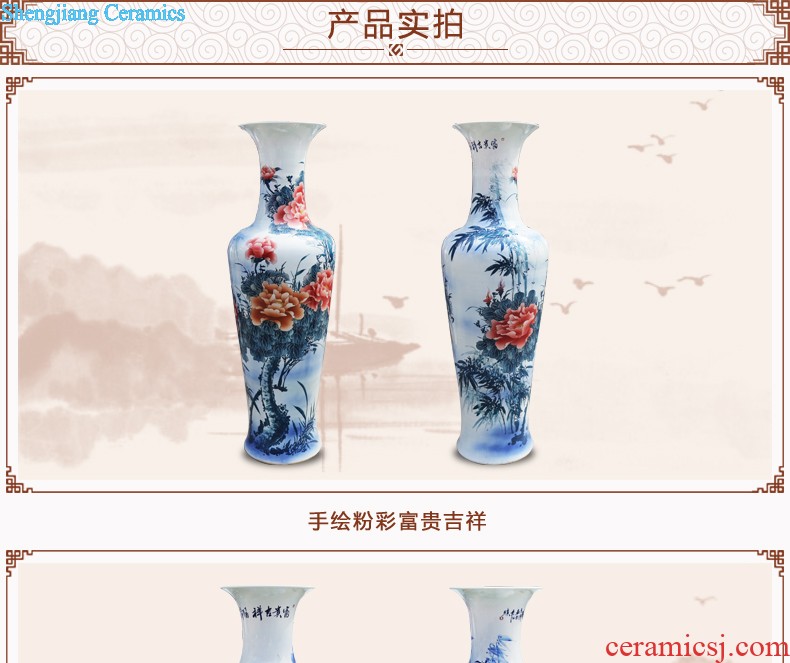 New Chinese style household 319 jingdezhen ceramic vase sitting room adornment handicraft furnishing articles porcelain crystal glaze flower arrangement