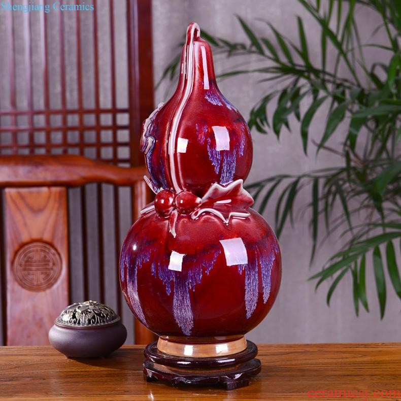 Jingdezhen ceramics pure hand-painted vases landing large full plum bottle sitting room place decorative arts and crafts