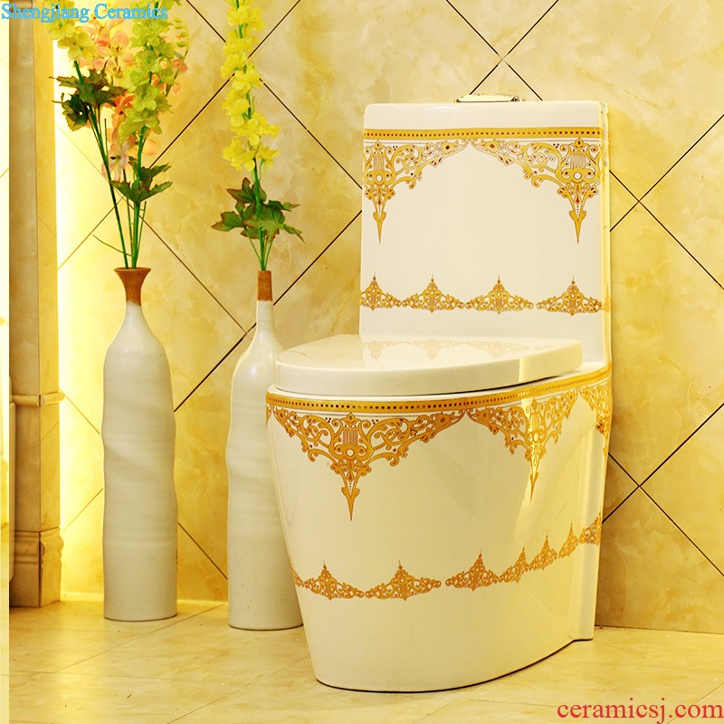 M beautiful European art ceramic toilet stage basin sink lavatory basin that wash a face Fangyuan fruit-green glaze