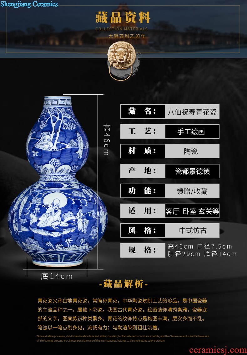 Hand of large blue and white vase sf50 jingdezhen ceramics riches restaurant decoration large living room