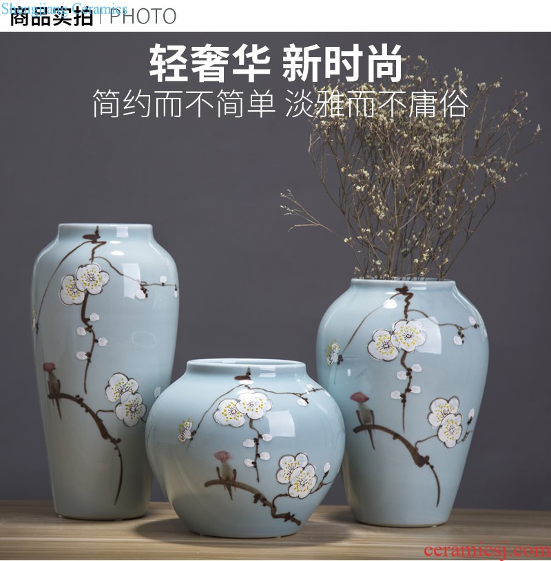 Jingdezhen ceramics The quartet lucky bamboo vase The living room table decoration flower art handicraft furnishing articles