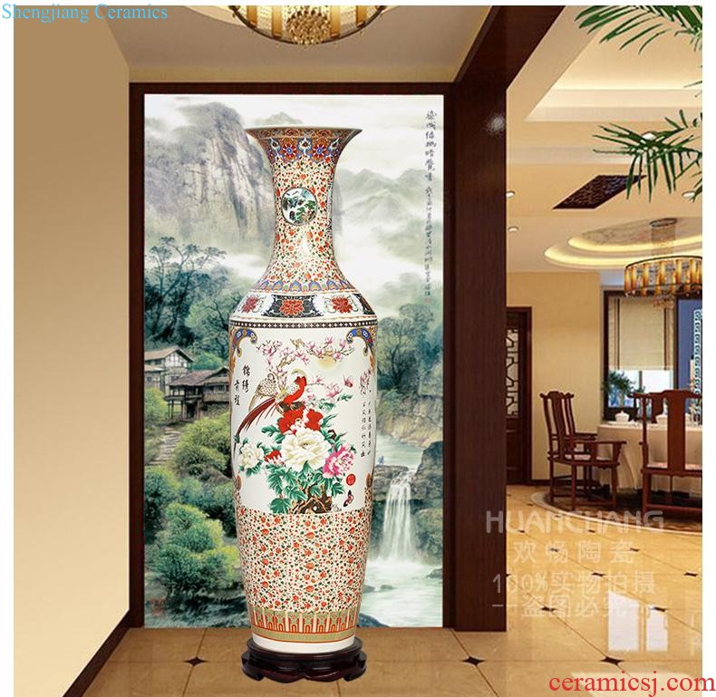 Hand-painted splendid was the French antique vase of blue and white porcelain of jingdezhen ceramics villa place large living room