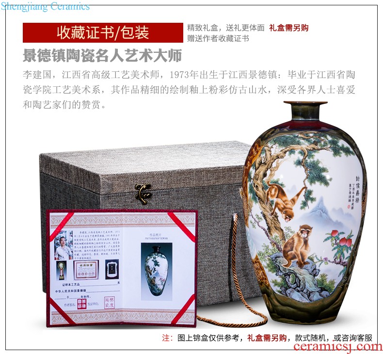 Jingdezhen ceramic manual hand-painted guest-greeting pine of large blue and white porcelain vase archaize sitting room hotel decoration furnishing articles