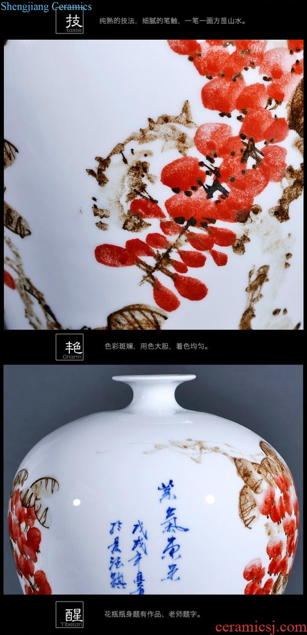 Master of jingdezhen ceramics hand-painted enamel vase means safe relief bamboo modern home sitting room adornment is placed