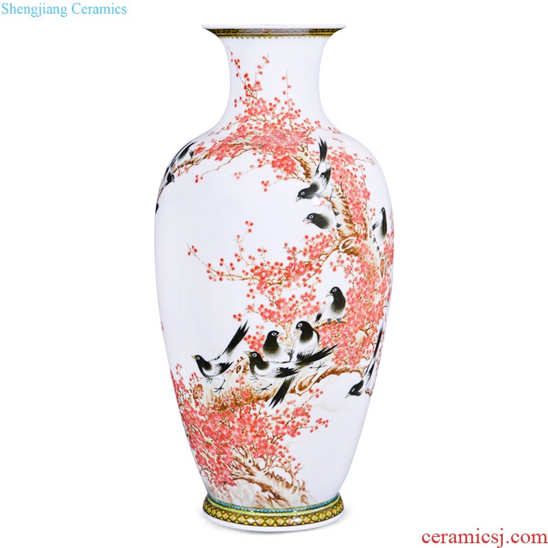 Jingdezhen ceramics Famous master of hand-painted famille rose porcelain vase dependency sitting room adornment collection furnishing articles