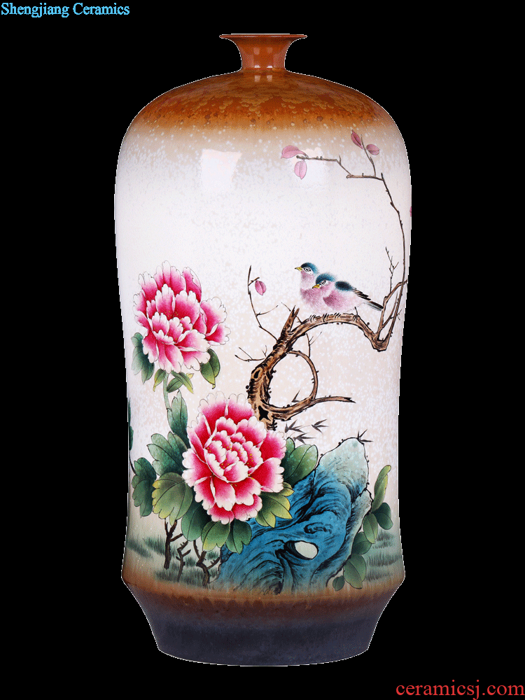 Jingdezhen ceramic Chinese vase furnishing articles lrene hand-painted songshan fishing hidden flower arranging home sitting room adornment