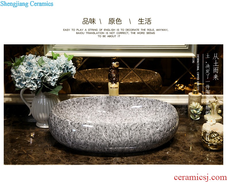 Koh larn, qi column basin sink lavatory pillar type ceramic glaze LZ1145 sink on floor crack