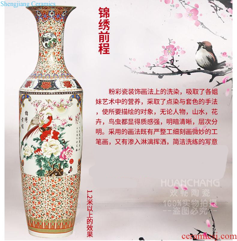 Hand-painted splendid was the French antique vase of blue and white porcelain of jingdezhen ceramics villa place large living room