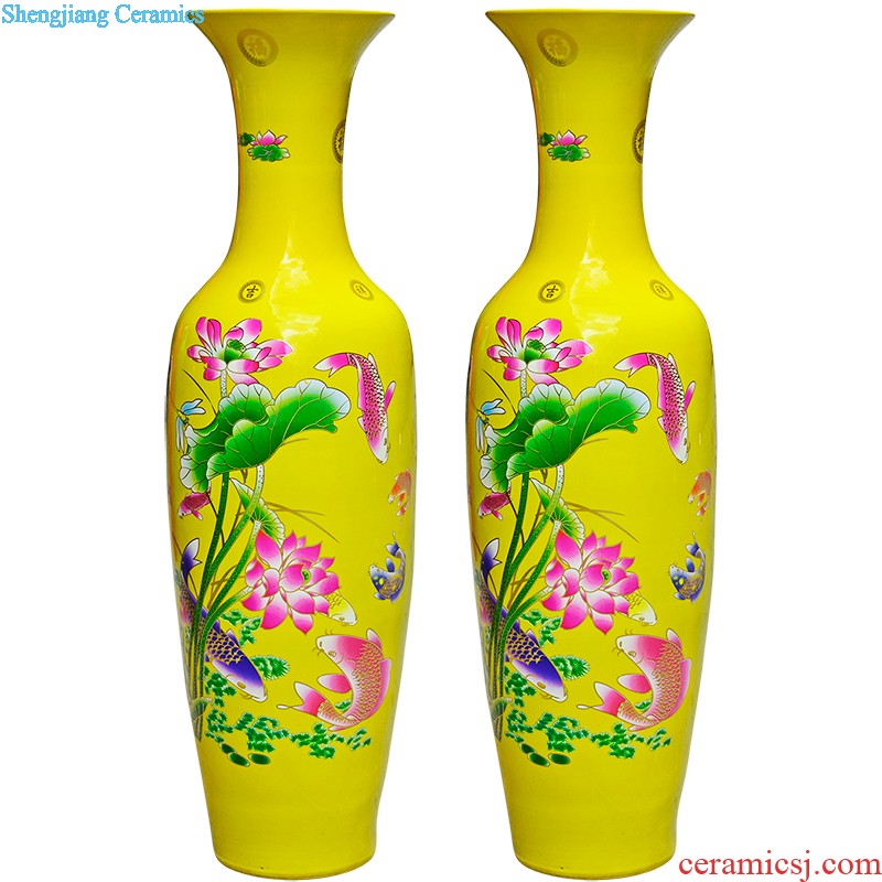 Cb133 jingdezhen ceramics famous hand-painted enamel vase blooming flowers Chinese handicraft furnishing articles in the living room