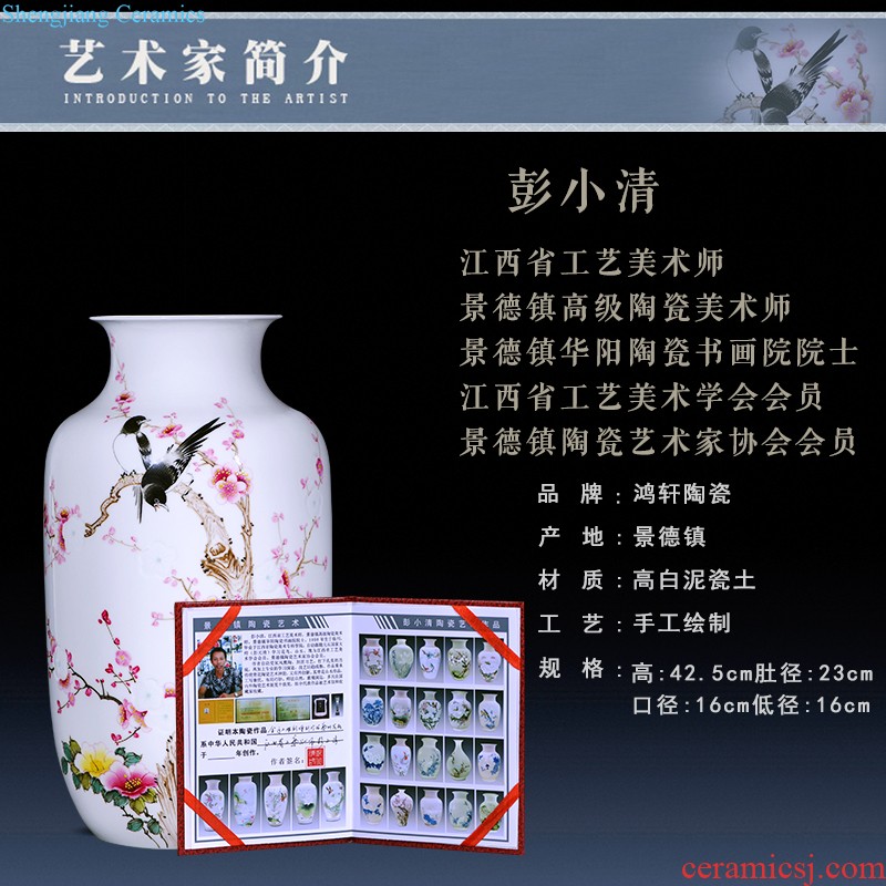 Jingdezhen ceramics hand-painted big vase furnishing articles large sitting room ground quiver TV ark decorative arts and crafts