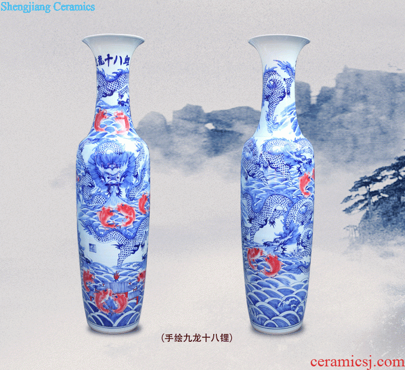 Jingdezhen ceramic famille rose 113 phoenix peony modern landing big bottle of home sitting room hotel decoration