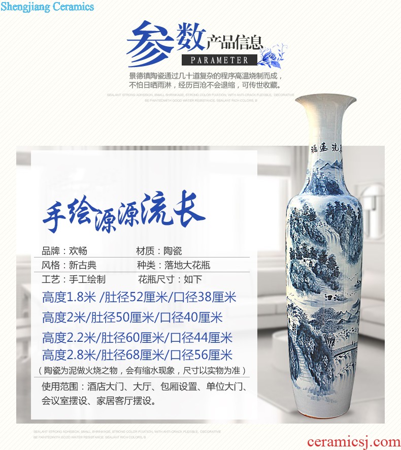 Sz - 005 jingdezhen ceramics of large vases, hand-painted peony flowers very beautiful sitting room adornment is placed