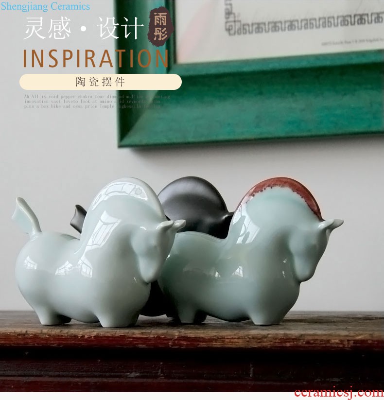 Jingdezhen blue and white porcelain ceramic pot decorative vase furnishing articles furnishing articles of modern household act the role ofing is tasted the sitting room TV cabinet