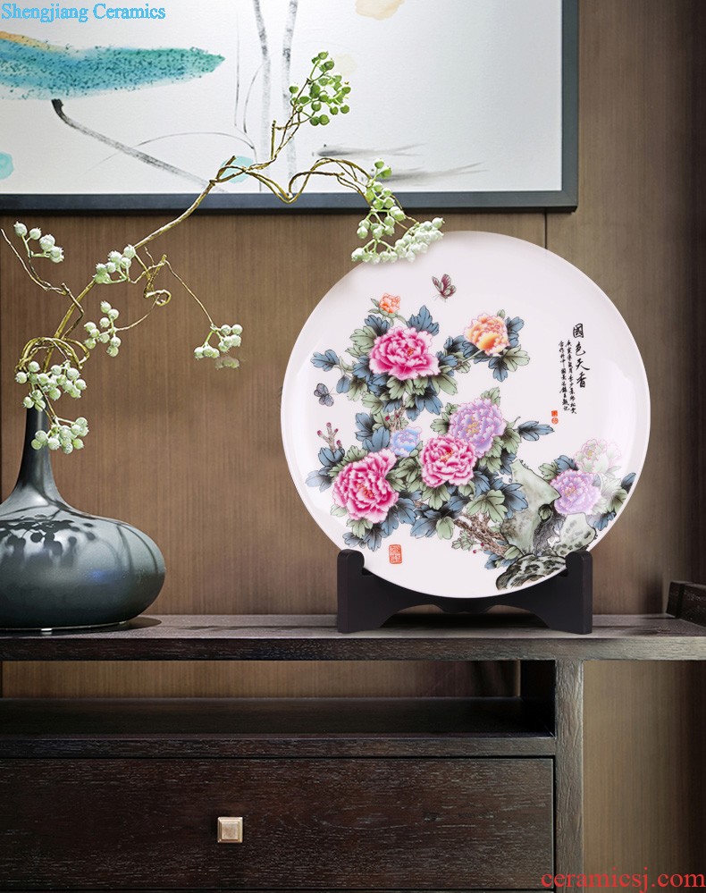 Jingdezhen ceramics peony landing large vases, sitting room of Chinese style household decorations hotel housewarming furnishing articles