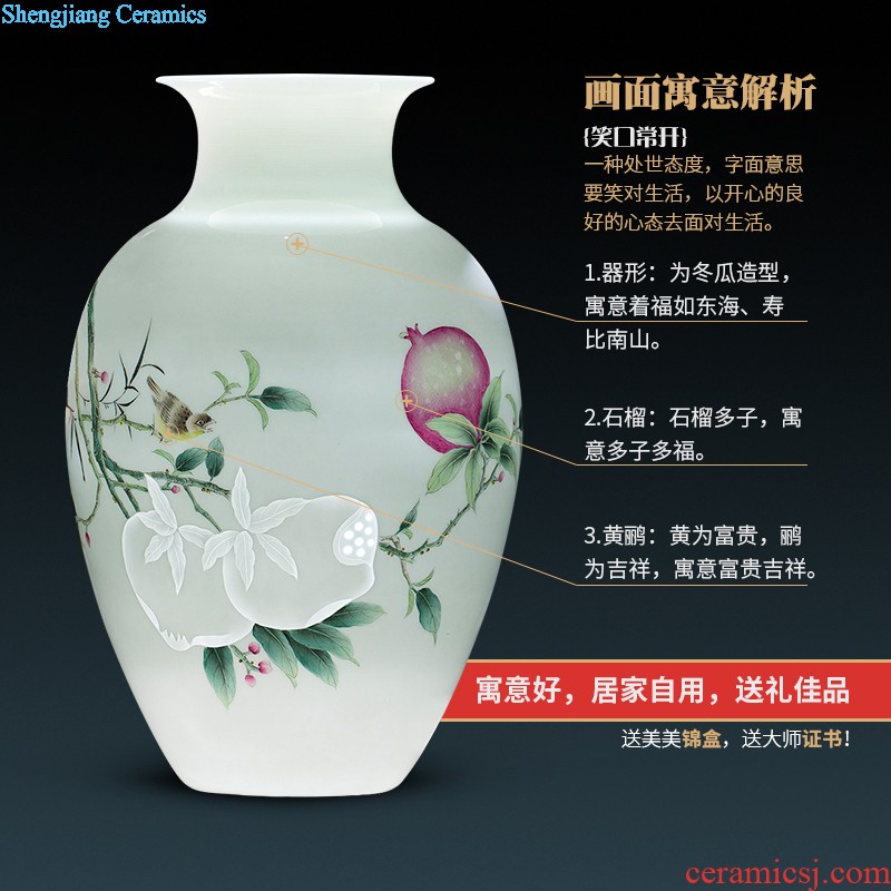 Jingdezhen ceramic porcelain enamel famous hand-drawn characters vase ferro ShouXi home sitting room adornment is placed