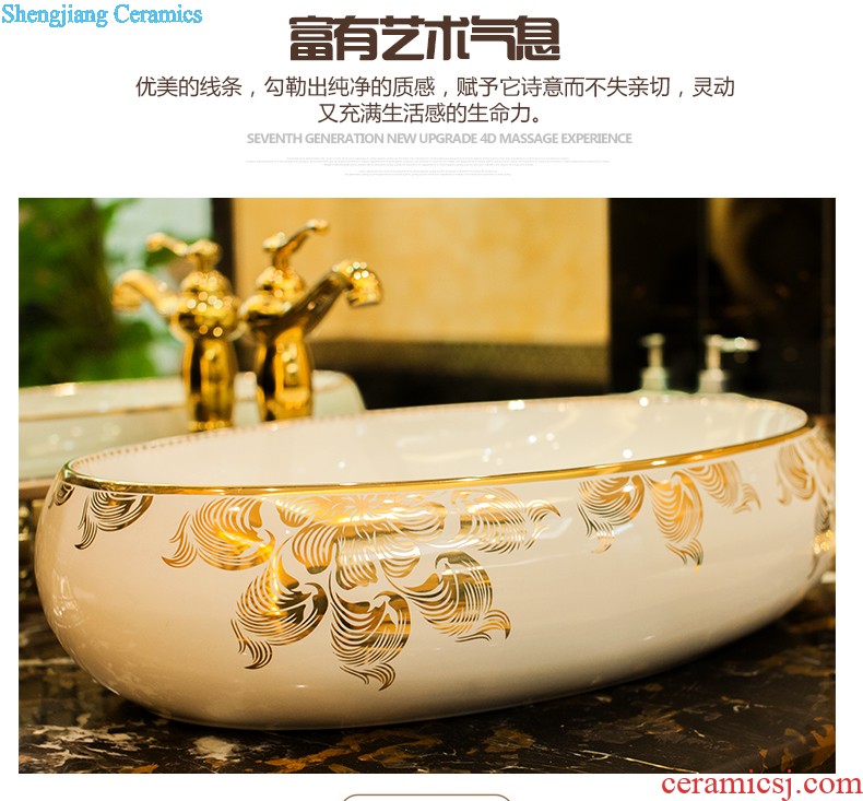 Koh larn, qi stage basin to jingdezhen ceramic lavabo that defend bath lavatory basin art boat form gold peony