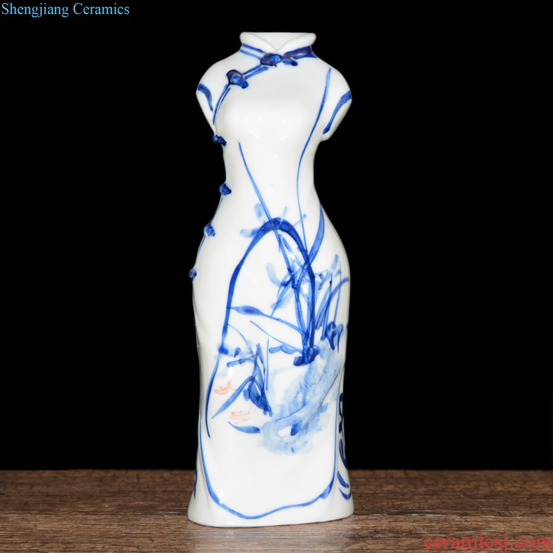 Jingdezhen ceramic vase furnishing articles archaize kiln crack glaze gossip bottles of sitting room adornment style furnishing articles ornaments