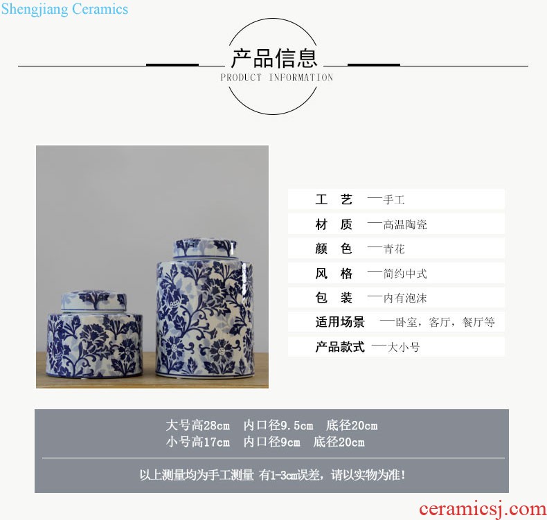 Jingdezhen ceramics by hand lotus fish fun caddy ceramic pot with cover pu-erh tea cake box of restoring ancient ways furnishing articles