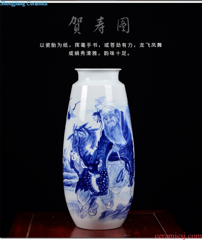 F001 jingdezhen ceramics China red tail bottle of large vase hotel furnishing articles sitting room adornment handicraft