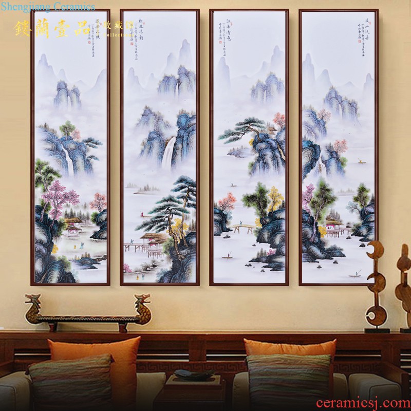 Jingdezhen ceramics powder enamel handpainted adornment, hang a picture of the great porcelain plate Chinese style household sitting room background wall furnishing articles