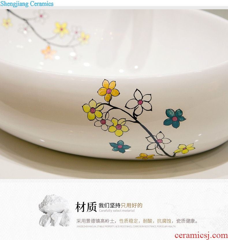 M beauty ceramic toilet stage basin sink lavatory basin that wash a face Fangyuan yellow color glaze