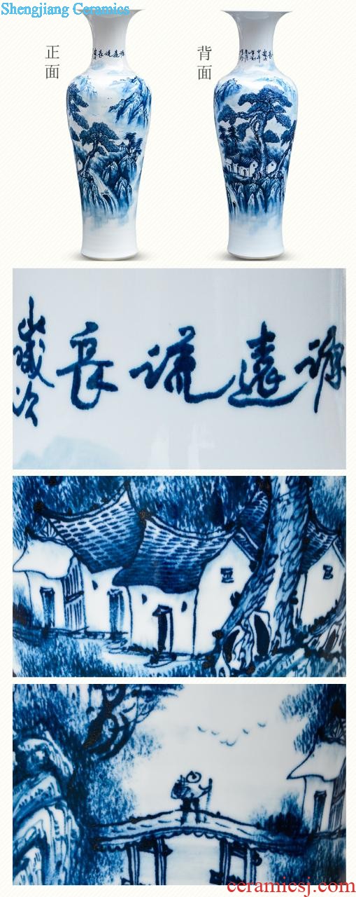 Hand-painted fruits of large vase blue and white porcelain of jingdezhen ceramics living room TV ark adornment furnishing articles