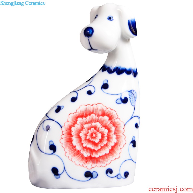 Jingdezhen ceramics of large vase antique blue-and-white youligong Chinese style porch decorate furnishing articles large living room