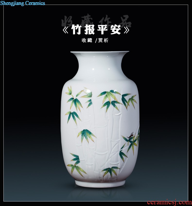 Imitation qing qianlong hand-painted blue and white porcelain of jingdezhen ceramics sweet ears archaize sitting room of large vase and furnishing articles