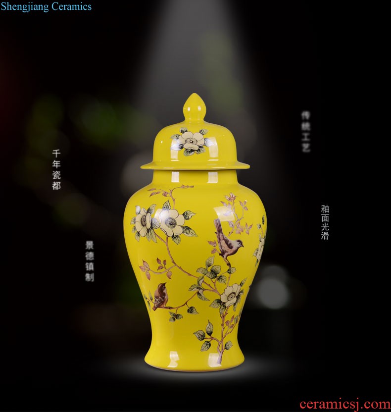 Master of jingdezhen ceramics hand-painted enamel vase means safe relief bamboo modern home sitting room adornment is placed