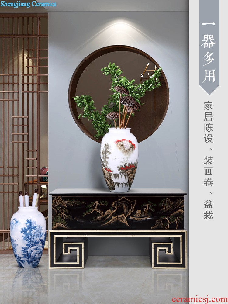 Jingdezhen ceramics antique vases, flower arranging Chinese contemporary sitting room adornment home furnishing articles desktop TV ark