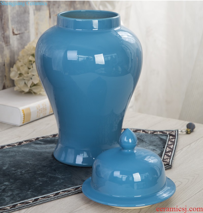 Jingdezhen ceramic dry flower vase furnishing articles Chinese archaize sitting room flower arranging porcelain household adornment of vintage wine