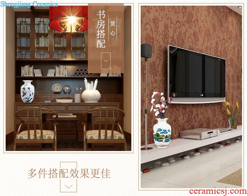 Famous jingdezhen ceramics powder enamel vase flower arranging place Chinese style household living room TV cabinet decoration process