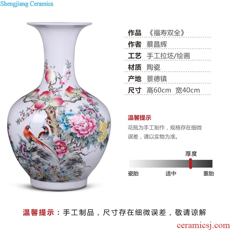 Le optimal jingdezhen hand-painted color ink landscape ceramic vases, flower receptacle modern new Chinese style household crafts are sitting room