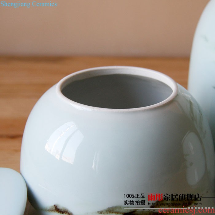 Rain tong home | jingdezhen ceramics European paint long round cans ceramic pot home sitting room porch house furnishing articles