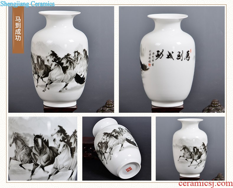 Famous jingdezhen ceramics powder enamel vase flower arranging place Chinese style household living room TV cabinet decoration process