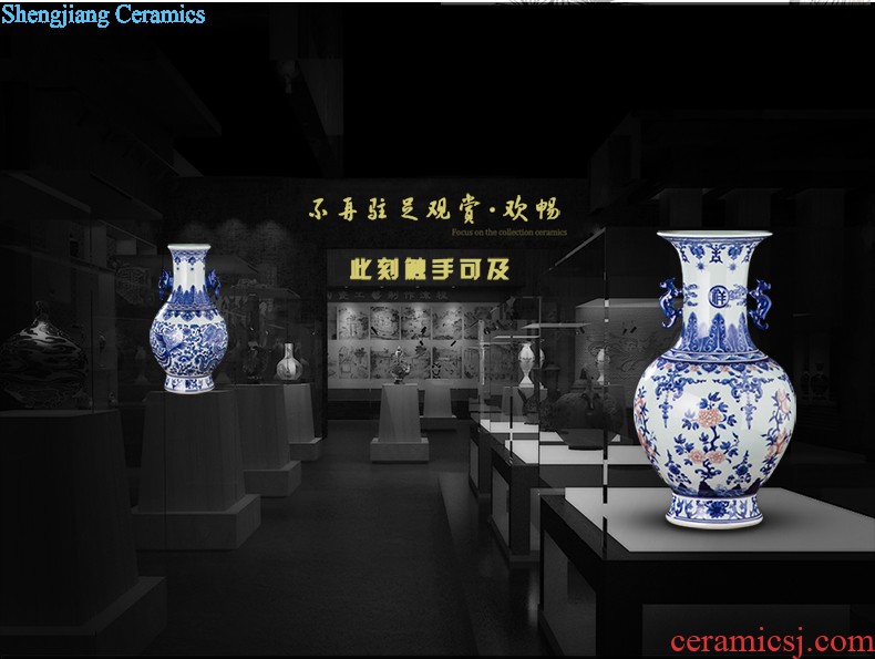 Famous master of jingdezhen ceramics hand-painted vases, flower arranging is lotus rhyme Chinese style household adornment furnishing articles