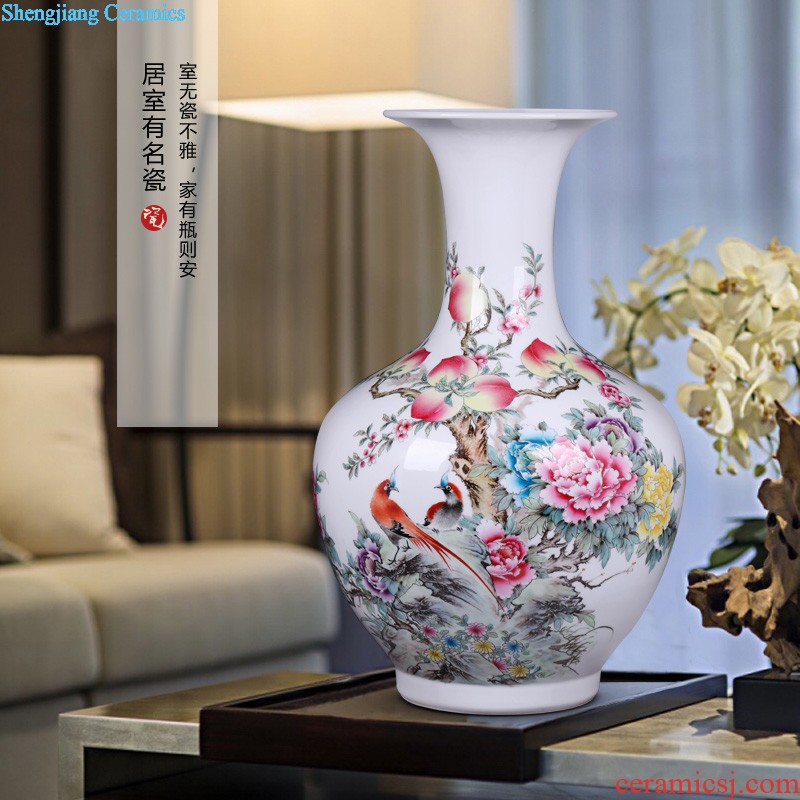 Le optimal jingdezhen hand-painted color ink landscape ceramic vases, flower receptacle modern new Chinese style household crafts are sitting room