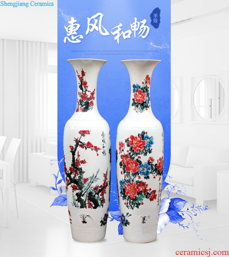 E088 jingdezhen ceramic Chinese red festival in extremely good fortune of large vases, sitting room hotel decoration furnishing articles