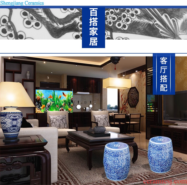 Jingdezhen ceramic masters hand draw much luck powder enamel vase Chinese classical home sitting room adornment is placed