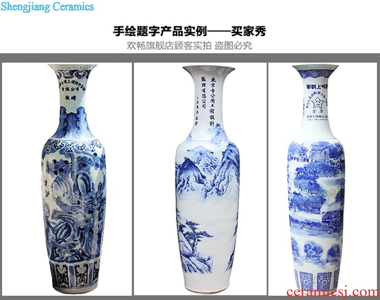 Jingdezhen ceramics hand-painted magnolia anaglyph floor big vase sitting room background wall furnishing articles e165 ornament