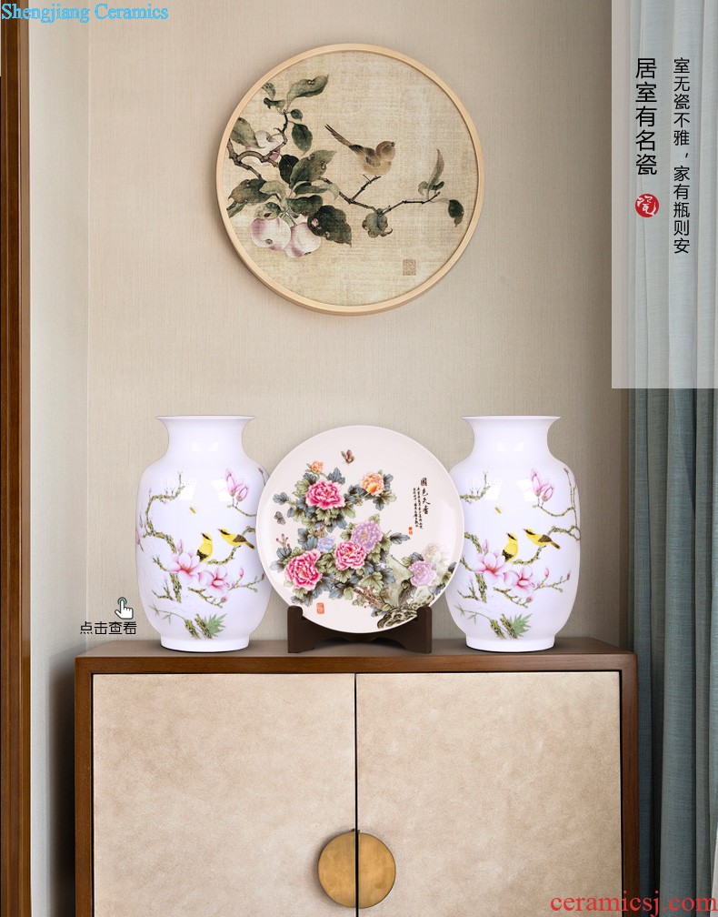 Jingdezhen ceramics peony landing large vases, sitting room of Chinese style household decorations hotel housewarming furnishing articles