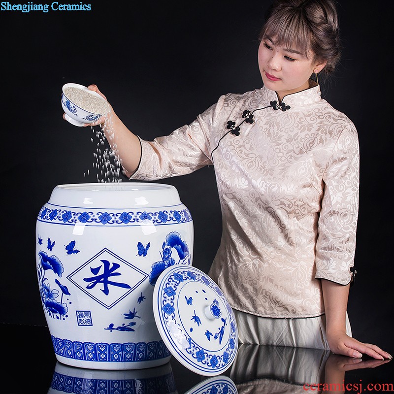 Jingdezhen ceramics antique blue-and-white bound branch lotus bottles of Chinese classical large Angle of the sitting room a few adornment furnishing articles