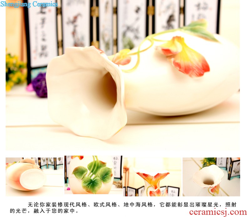 Jingdezhen ceramics hand-painted landing big vase Chinese Alma mater sitting room adornment is placed hotel opening gifts