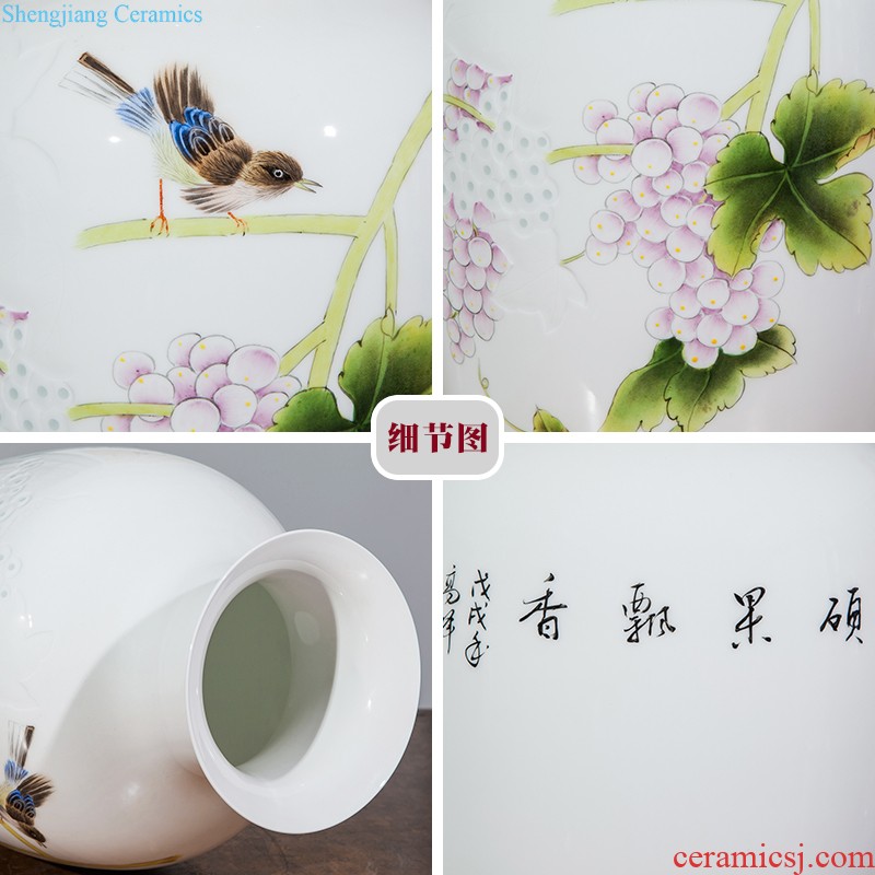 Jingdezhen ceramics manual hand-painted bright future of large blue and white porcelain vase sitting room hotel decoration furnishing articles