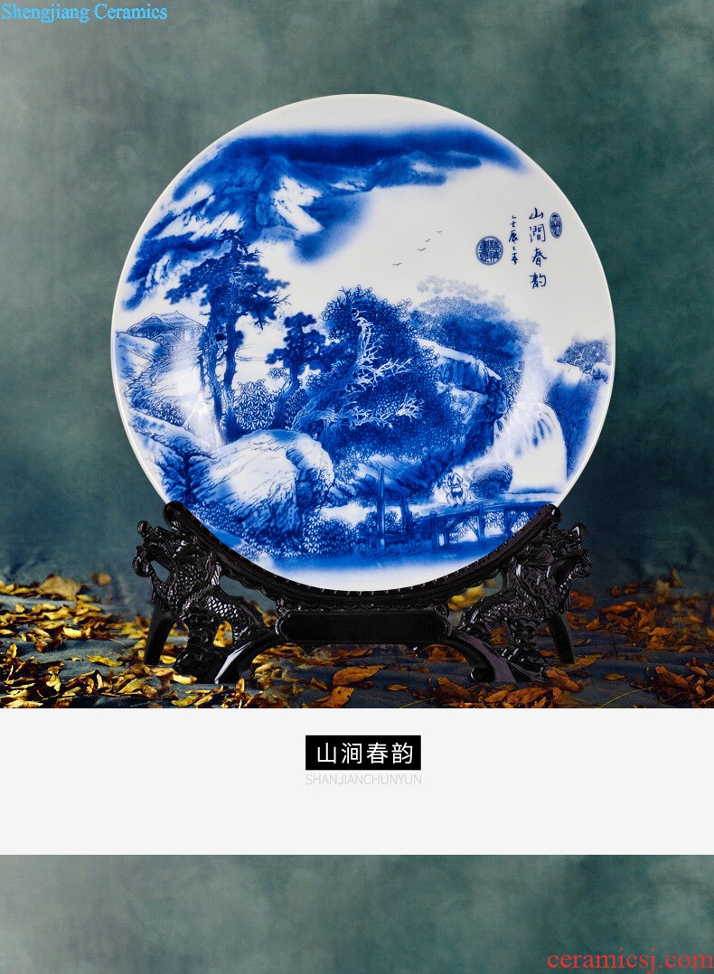 Jingdezhen ceramic powder enamel hand-painted landing big vase full sitting room adornment is placed and calligraphy calligraphy and painting cylinder cylinder