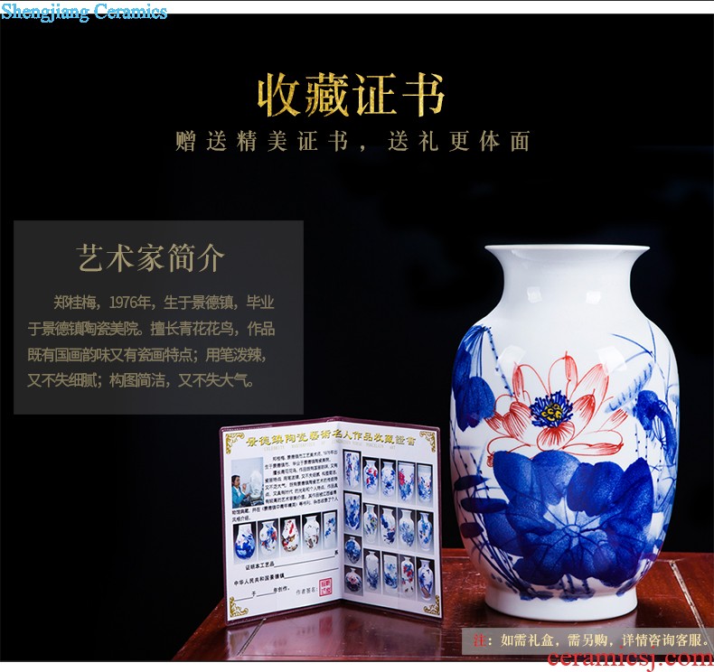 Jingdezhen ceramics hand-painted color ink every year more than the French vase hotel family sitting room adornment is placed