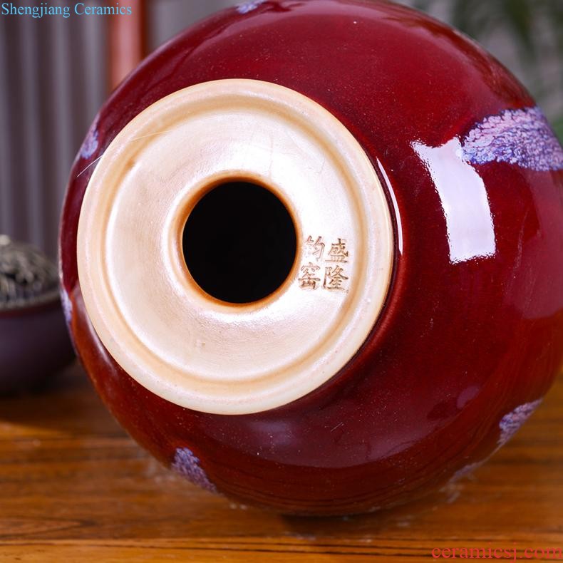 Jingdezhen ceramics pure hand-painted vases landing large full plum bottle sitting room place decorative arts and crafts